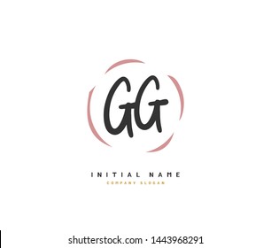 G Gg Beauty Vector Initial Logo Stock Vector (Royalty Free) 1443968291