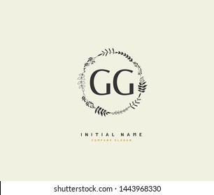 G GG Beauty vector initial logo, handwriting logo of initial signature 