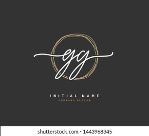 G GG Beauty vector initial logo, handwriting logo of initial signature, 