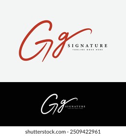 G, G Logotipo inicial de la letra. Logo de Alphabet GG Handwritten Signature
