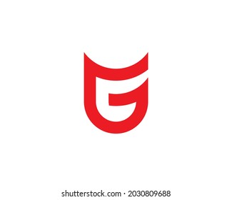 G and gg letter logo design vector template