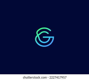 G, Letra GG Modelo Vector Plantilla Resumen Símbolo Monograma. Usable para el deporte de negocios, la tecnología, la moda, el logotipo digital y creativo futuro