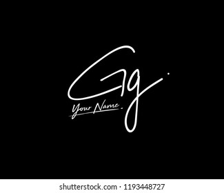 G G GG Signature initial logo template vector