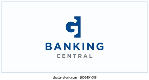 G GI IG negative squared space. banking center logo