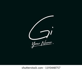 G I GI Signature initial logo template vector