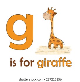 G Giraffe Children Alphabet Kids Educational Stock Vector (Royalty Free ...