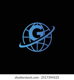 G globe logo, letter G logo for global earth world Pangea vector, Globe with letter G vector design	
