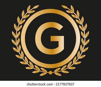 G-Gold-Letter-Design-Vektorgrafik mit Golden Luxury-Farben und Monogram-Design