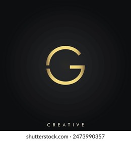 G Golden Latter Logo Design Minimal Latter Logo Golden Color Vector Illustration Creative Logo Minimal Latter Logo Illustration Vector Creative Monogram Design Premium Vector Premium Design