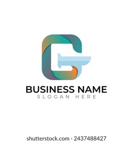 g gradiente colorido abstracto 3d vector logo diseño 