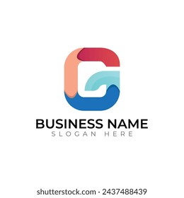 g gradient colorful abstract 3d vector logo design 