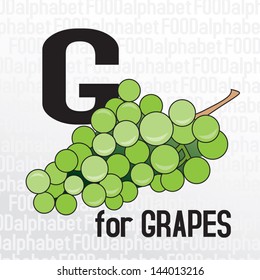 G for grapes, the food alphabet