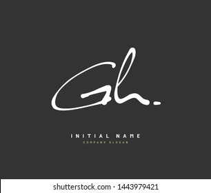 G H GH Beauty vector initial logo, handwriting logo of initial signature 