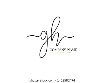 G H GH Beauty vector initial logo, handwriting logo of initial signature, wedding, fashion, jewerly, boutique, floral and botanical with creative template for any company or business.