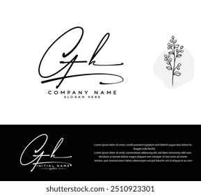 G H GH initial handwriting signature logo