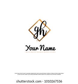 G H Initial abstract logo template vector