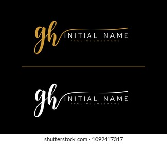 G H Initial Handwriting Logo Vector Stock Vector (royalty Free 