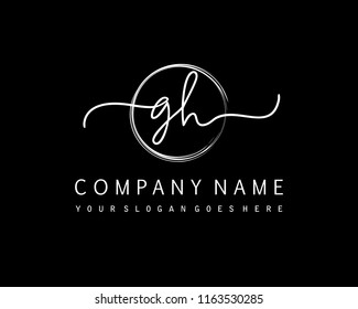 G H Initial Handwriting Logo Vector
