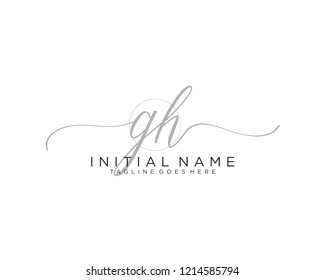 G H Initial handwriting logo vector