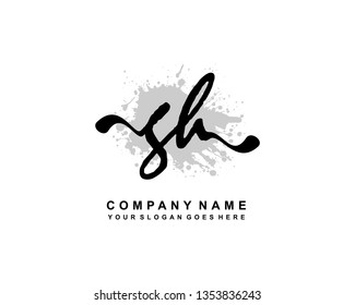 G H Initial Handwriting Logo Template