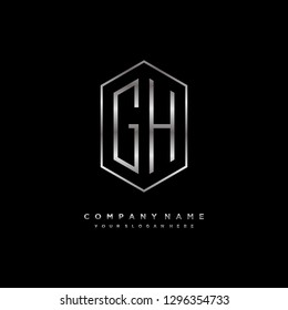 G H initial letter, modern logo design template vector