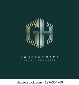 G H initial letter, modern logo design template vector