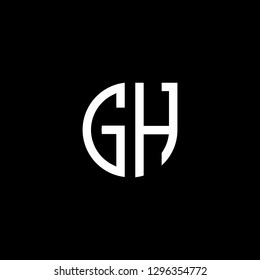 G H initial letter, modern logo design template vector