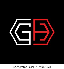 G H initial letter, modern logo design template vector