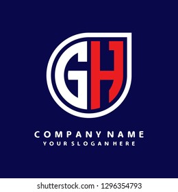 G H initial letter, modern logo design template vector