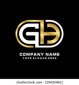 G H initial letter, modern logo design template vector