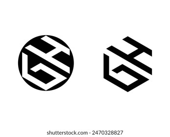 G H latter logo design. logo iconos.