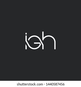 I G H letters Joint logo icon vector template.