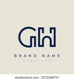 G and H logo design. GH abstract Letters Logo Monogram. This logo design is the process of creating a visual symbol that represents a brand, company, or individual.