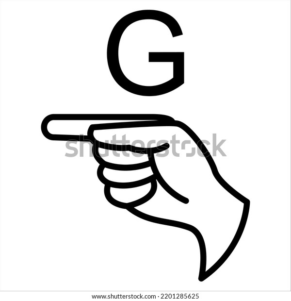 G Hand Sign Deaf Language Hand Stock Vector (Royalty Free) 2201285625 ...