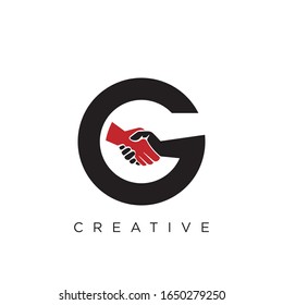 g handshake abstract business logo