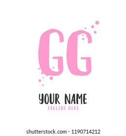 G G Handwritten logo template