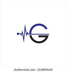 G Health Pulse Letter Logo Template Design Vector, Emblem, Design Concept, Creative Symbol, Icon