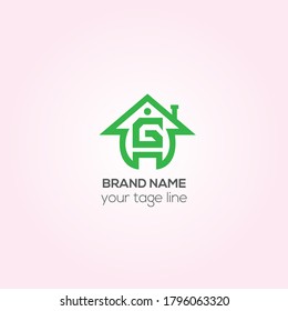 G Home vector logo design, G Constriction Creative logo design