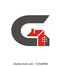 G house letter logo design template vector