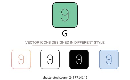 G icon design with white background stock illustration