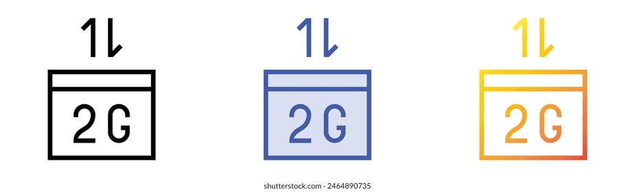 g icon. Linear, Blue Fill and Gradient Style Design Isolated On White Background