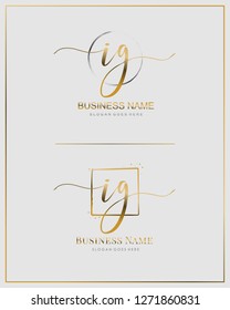 I G IG Initial letter handwriting and  signature logo.