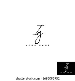  I G IG Letra inicial manuscrita y logotipo de firma.	
