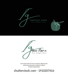 I G IG Initial letter handwriting and signature logo. Beauty vector initial logo .Fashion, boutique, floral and botanical