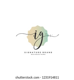 I G IG Initial logo template vector