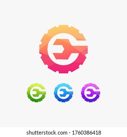 g industrial sign letter logo