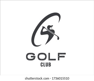 G initial Abstract Player golf logo design inspiration