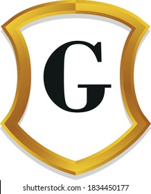 G Initialalphabet 3d-Logo-Vorlage für goldenes Schild