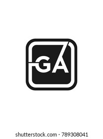 G A initial box letter logo template vector