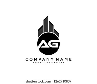 A G Initial building logo concept - Vector